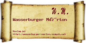 Wasserburger Márton névjegykártya