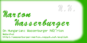 marton wasserburger business card
